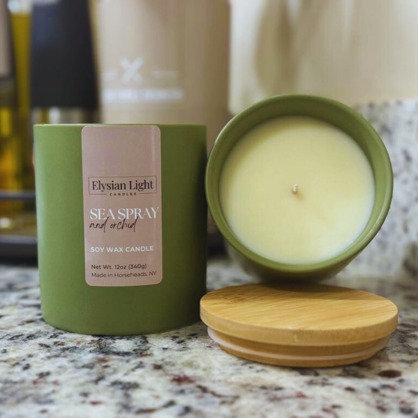 Sea Spray & Orchid 12oz Hand Poured Soy Candle