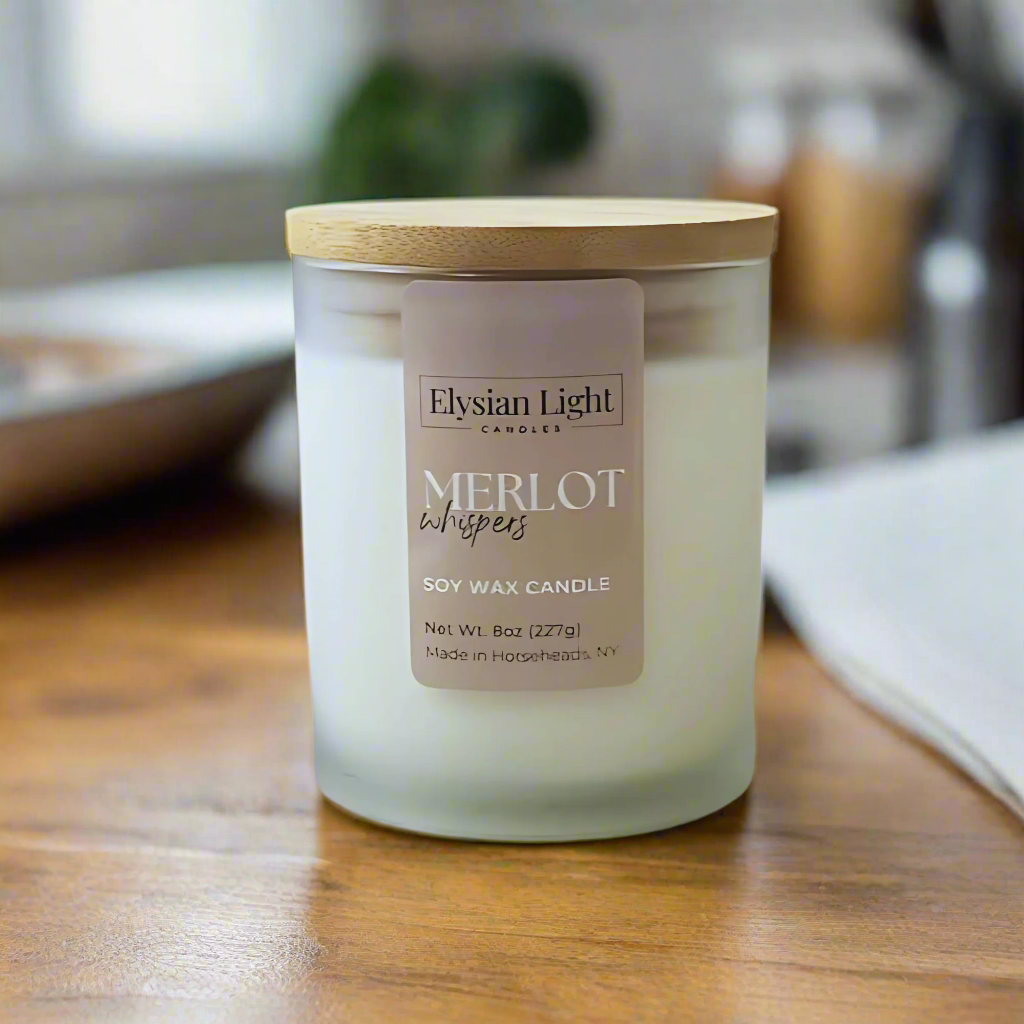 Merlot Whispers Hand 8oz Hand Poured Soy Candle