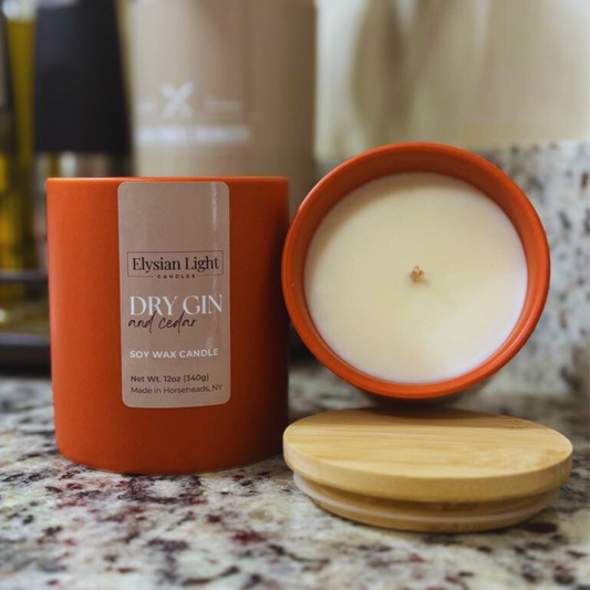 Dry Gin & Cedar 12oz Hand Poured Soy Candle