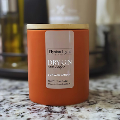 Dry Gin & Cedar 12oz Hand Poured Soy Candle