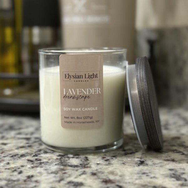 Lavender Dreamscape 8.5oz Hand Poured Soy Candle - Elysian Light Candles