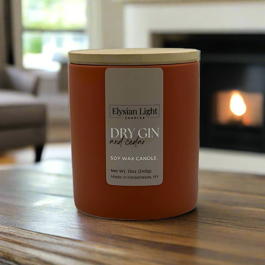 Dry Gin & Cedar 12oz Hand Poured Soy Candle